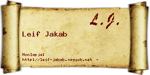 Leif Jakab névjegykártya